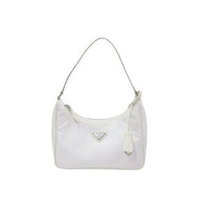 Prada Hobo Shoulder Bag Re Edition Triangle Logo White